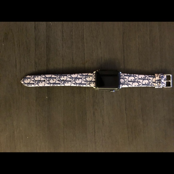 Designer Leather Apple Watch Band - Picture 3 of 3